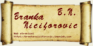 Branka Nićiforović vizit kartica